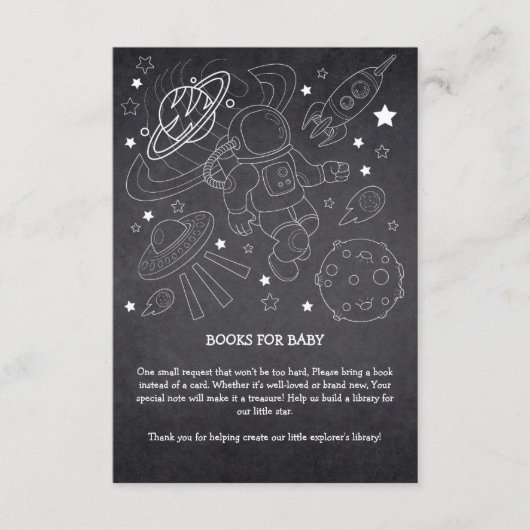 Chalkboard Little Space Explorer Kinderdusche Begleitkarte (Vorderseite)