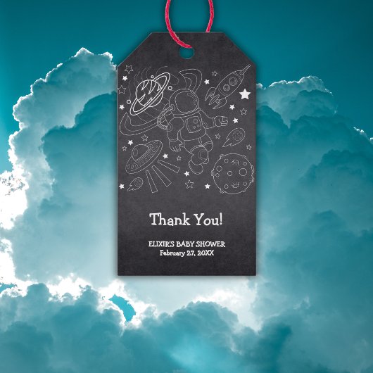 Chalkboard Little Space Explorer Kinderdusche Geschenkanhänger