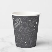 Chalkboard Little Space Explorer Kinderdusche Pappbecher (Vorderseite)