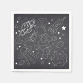 Chalkboard Little Space Explorer Kinderdusche Serviette (Vorderseite)