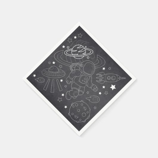 Chalkboard Little Space Explorer Kinderdusche Serviette (Ecke)