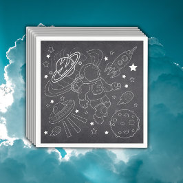 Chalkboard Little Space Explorer Kinderdusche Serviette