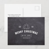 Chalkboard-Logo Frohe Weihnachts-Postkarte Feiertagspostkarte (Vorne/Hinten)
