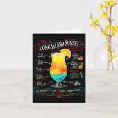 Chalkboard Long Island Sunset tail Recipe Trocal Karte (Gelbe Blume)