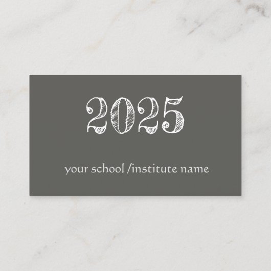 Chalkboard look 2023 - Abschluss name card Visitenkarte (Rückseite)