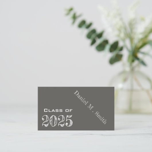 Chalkboard look 2023 - Abschluss name card Visitenkarte (Stehend Vorderseite)