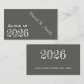 Chalkboard look 2026 - Abschluss name card Visitenkarte (Vorne/Hinten)