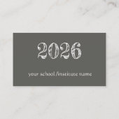 Chalkboard look 2026 - Abschluss name card Visitenkarte (Rückseite)