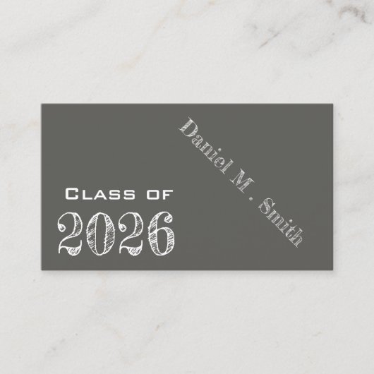 Chalkboard look 2026 - Abschluss name card Visitenkarte (Vorderseite)