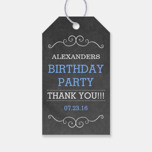 Chalkboard Look - Geburtstagsparty Geschenkanhänger (Vorderseite)