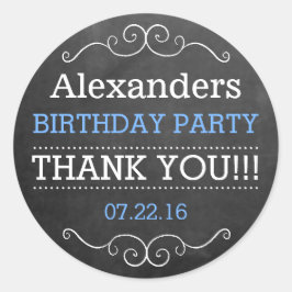 Chalkboard Look - Geburtstagsparty Runder Aufkleber