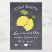 Chalkboard Look Limoncello kleines Flaschenetikett Lebensmitteletikett (Einzelnes Label)