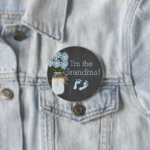 Chalkboard Look Masson Jar Blue Ich bin die Oma Button (Beispiel)