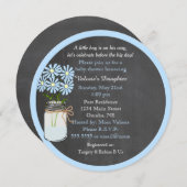 Chalkboard Look mit Mason Jar Round Einladung (Vorne/Hinten)