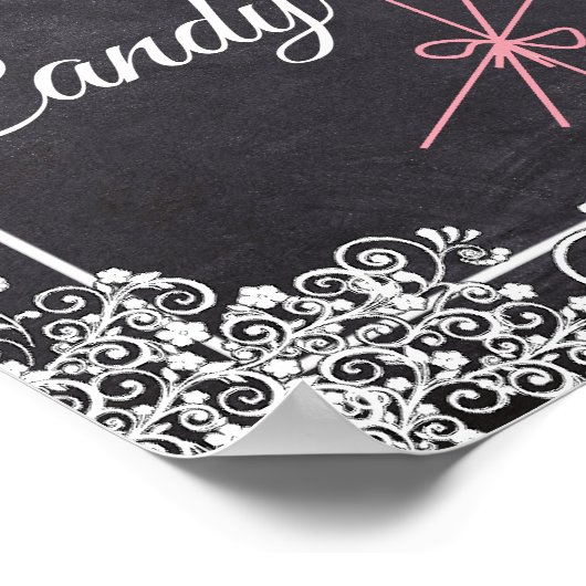 Chalkboard Look Wedding Candy Bar Poster (Ecke)