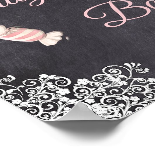 Chalkboard Look Wedding Candy Bar Poster (Ecke)