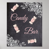 Chalkboard Look Wedding Candy Bar Poster (Vorne)
