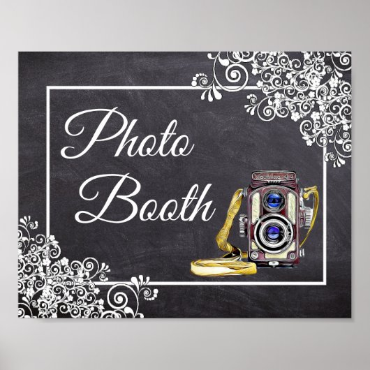 Chalkboard Look Wedding Foto Booth Poster (Vorne)