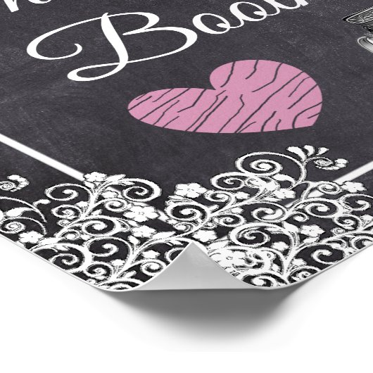 Chalkboard Look Wedding Foto Booth Poster (Ecke)