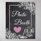 Chalkboard Look Wedding Foto Booth Poster (Vorne)