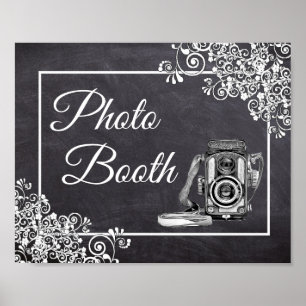 Chalkboard Look Wedding Foto Booth Poster