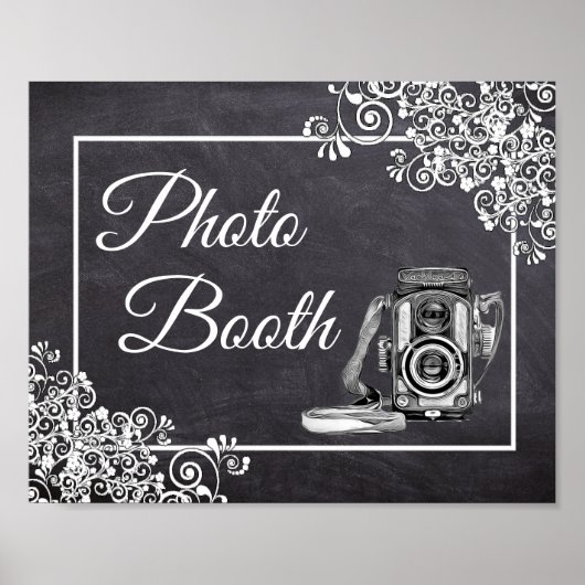 Chalkboard Look Wedding Foto Booth Poster (Vorne)
