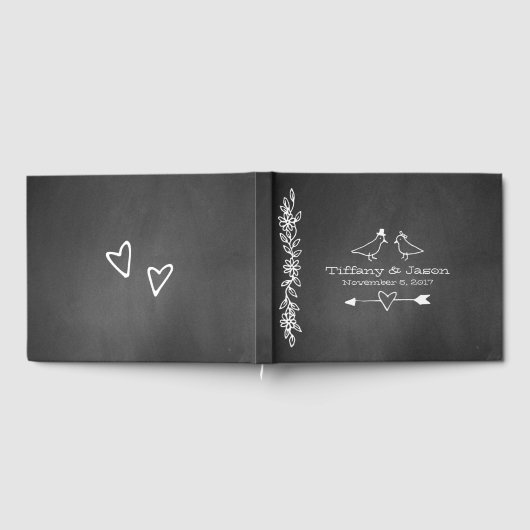 Chalkboard Look Wedding Gästebuch (Voll)