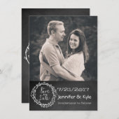 Chalkboard Look Wedding Save the Date Announcement Einladung (Vorne/Hinten)
