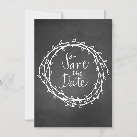 Chalkboard Look Wedding Save the Date Announcement Einladung (Rückseite)