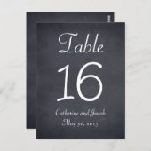 Chalkboard Look Wedding Tischnummer Card (Vorne/Hinten)