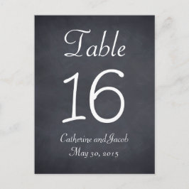 Chalkboard Look Wedding Tischnummer Card