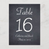 Chalkboard Look Wedding Tischnummer Card (Vorderseite)