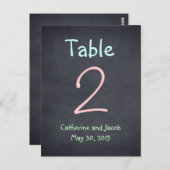 Chalkboard Look Wedding Tischnummer Card (Vorne/Hinten)
