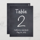 Chalkboard Look Wedding Tischnummer Card (Vorne/Hinten)