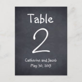 Chalkboard Look Wedding Tischnummer Card (Vorderseite)
