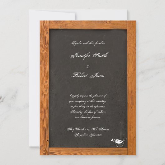 Chalkboard Love Bird Hochzeit Einladung (Vorderseite)