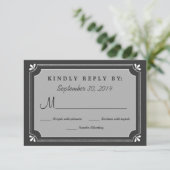 Chalkboard Love Birds Wedding RSVP Karte (Stehend Vorderseite)