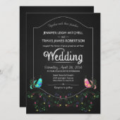 Chalkboard Lovebirds Hochzeit Einladungen (Vorne/Hinten)