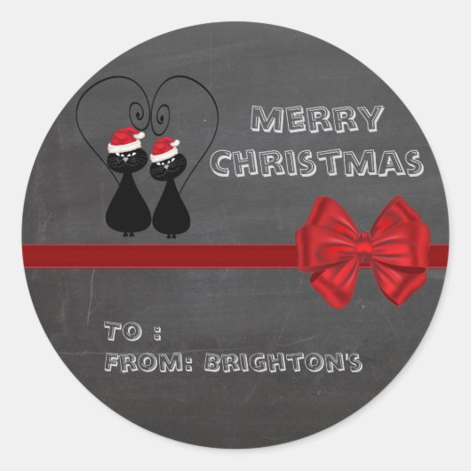 Chalkboard lustige geile Weihnachtskatzengeschenk Runder Aufkleber (Vorderseite)