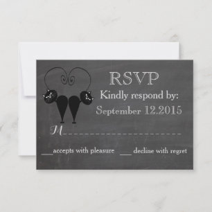 Chalkboard lustige Liebe Ehepaar RSPV RSVP Karte