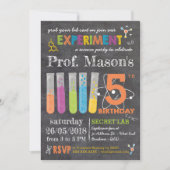 Chalkboard Mad Science Party Geburtstag Einladung (Vorderseite)