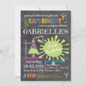 Chalkboard Mad Science Party Geburtstag Einladung (Vorderseite)