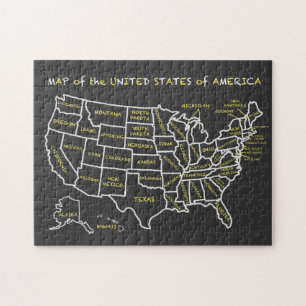Chalkboard Map of the United States Puzzle