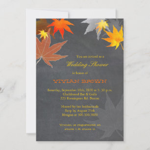 Chalkboard Maple Leaf Brautparty Einladung