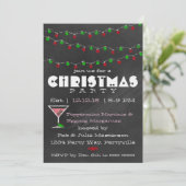 Chalkboard Martini Einladungen zu Weihnachten (Stehend Vorderseite)