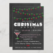 Chalkboard Martini Einladungen zu Weihnachten (Vorne/Hinten)