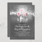 Chalkboard Mason Glas rustikale Saitenleuchten Hoc Einladung (Vorne/Hinten)