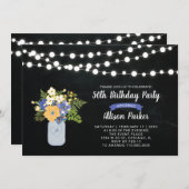 Chalkboard, Mason Jar 50. Geburtstag Einladung (Vorne/Hinten)