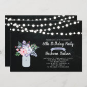 Chalkboard, Mason Jar 60. Geburtstag Einladung (Vorne/Hinten)