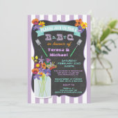 Chalkboard Mason Jar Baby Q Einladungen (Stehend Vorderseite)